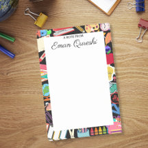 Colorful School Supplies Personalized Teacher