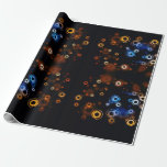 Colorful Sci-Fi Circles on Black Wrapping Paper