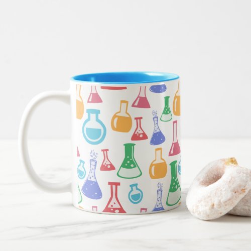 Colorful Science  Chemistry Pattern Two_Tone Coffee Mug
