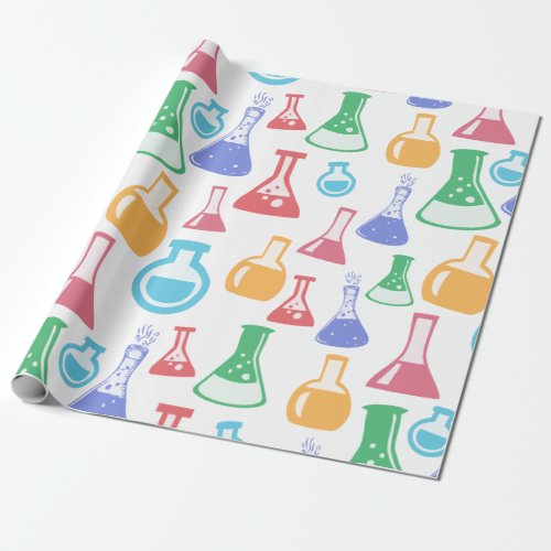 Colorful Science  Chemistry Pattern Wrapping Paper