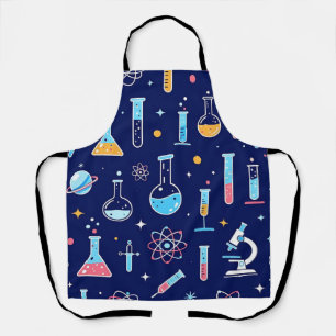 Colorful Science Lab Pattern Modern Chemistry Apron