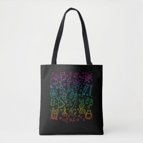 Colorful Science Symbols Chemistry Physics Tote Bag