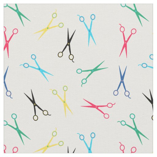 Colorful Scissor Pattern Fabric