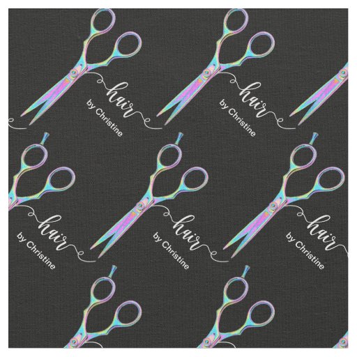 colorful scissors pattern fabric