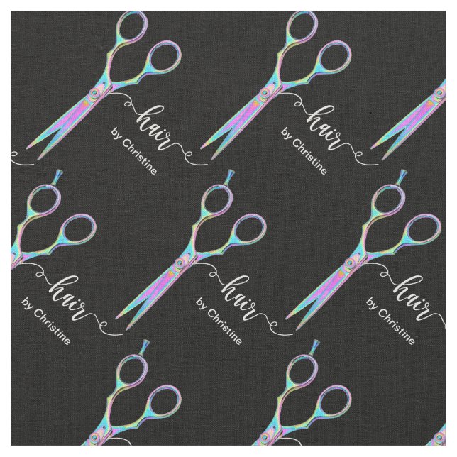 colorful scissors pattern fabric (Close Up)