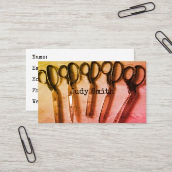 Colorful Scissors Seamstress Bright Tailor Sewing Business Card by camcguire at Zazzle
