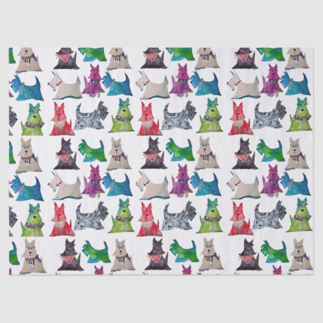 Colorful Scotties Tissue Paper (Front)