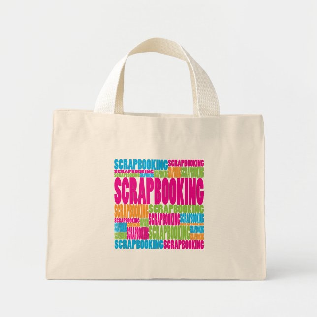 Colorful Scrapbooking Mini Tote Bag (Front)