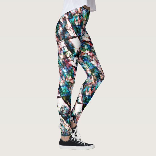 Colorful scratches and stains with strong contrast leggings (Right)