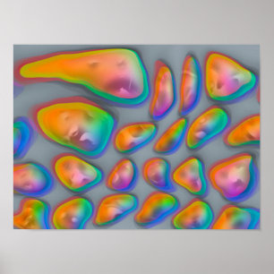 Colorful screaming stones poster