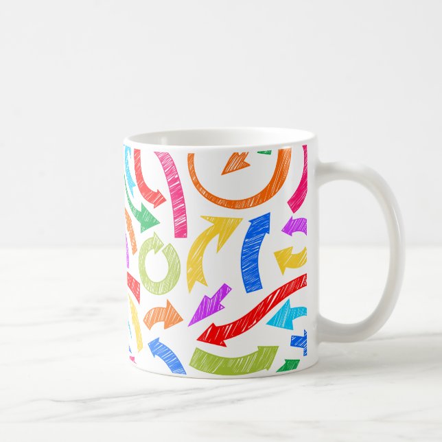 Colorful scribbled arrows coffee mug (Right)