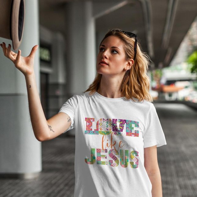 Colorful Script Love like Jesus  T-Shirt (Creator Uploaded)