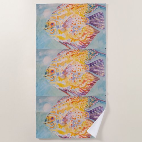 Colorful Sea Fish Ocean Beach Sea  Beach Towel