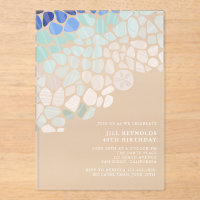 Colorful Sea Glass Acrylic Invitation