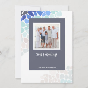 Colorful Sea Glass Christmas Photo Holiday Card