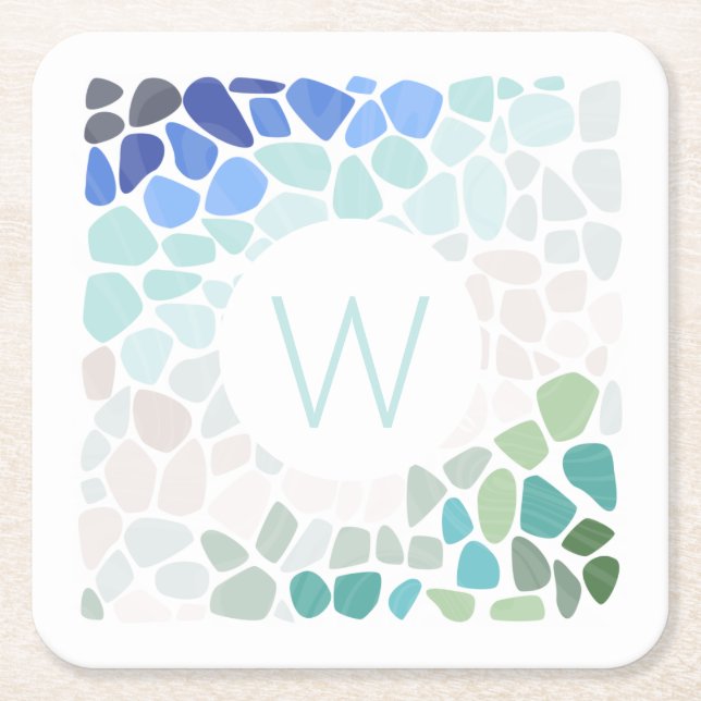 Colorful Sea Glass Coaster (Front)