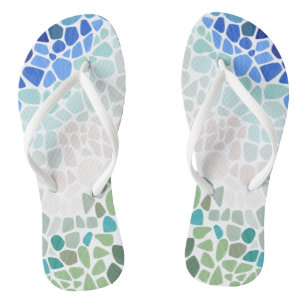 Colorful Sea Glass Flip Flops