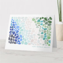 Colorful Sea Glass Happy Birthday