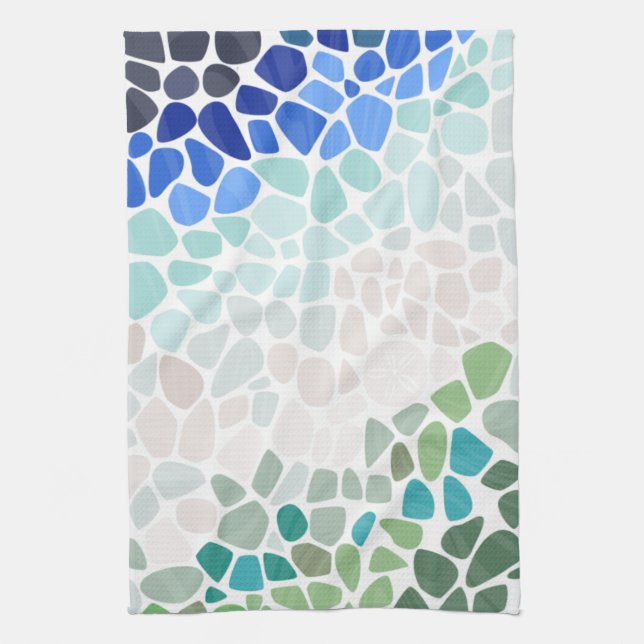 Colorful Sea Glass Kitchen Towel (Vertical)