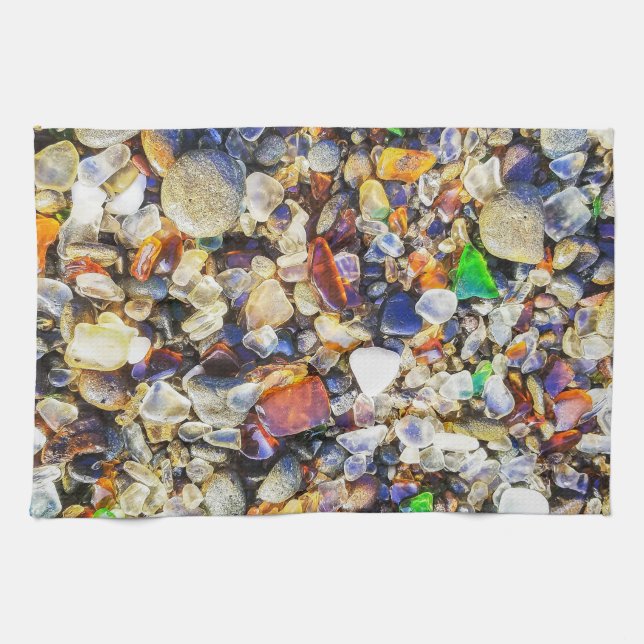Colorful Sea Glass Kitchen Towel (Horizontal)