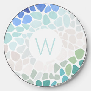 Colorful Sea Glass Monogram Wireless Charger