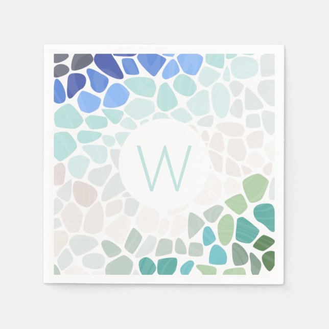 Colorful Sea Glass  Napkins (Front)