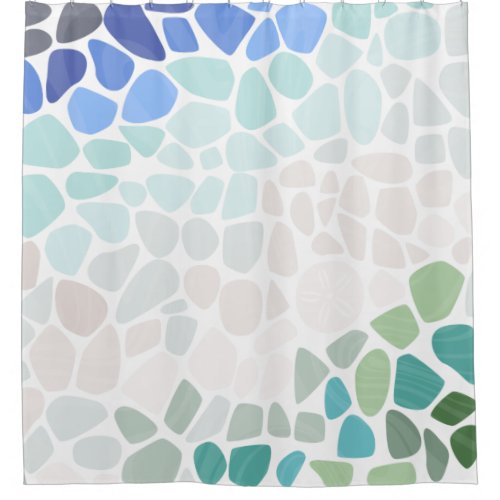 Colorful Sea Glass  Shower Curtain