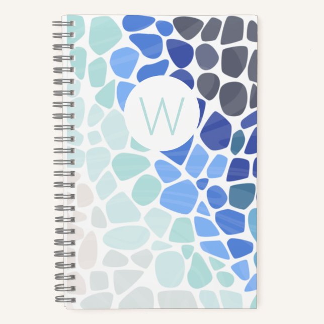 Colorful Sea Glass Spiral Notebook (Front)