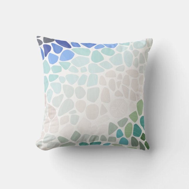 Colorful Sea Glass  Throw Pillow (Front)