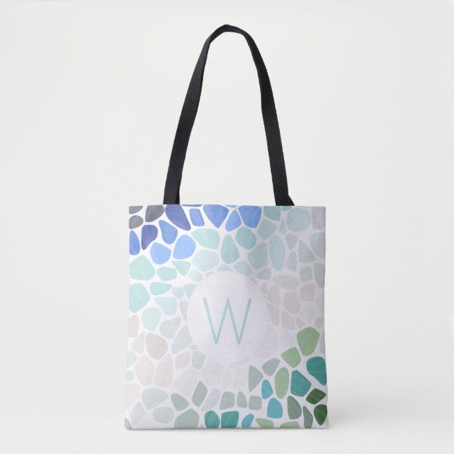 Colorful Sea Glass Tote Bag (Front)