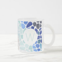 Colorful Sea Glass With Initial Mug