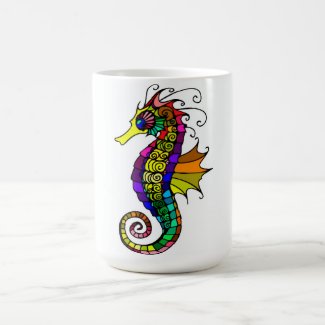Colorful sea horse mug