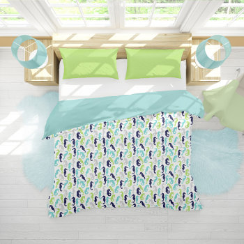 Colorful Sea Horses Duvet Cover by heartlockedhome at Zazzle