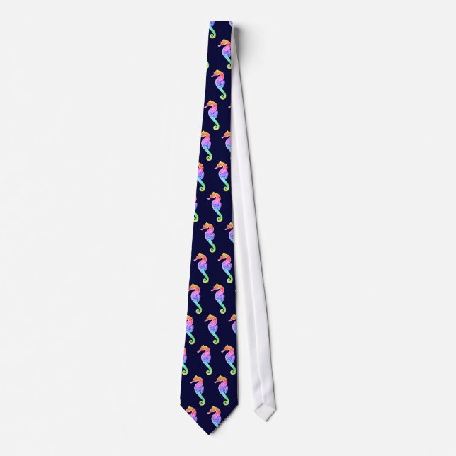 Colorful Sea Horses Tie (Front)