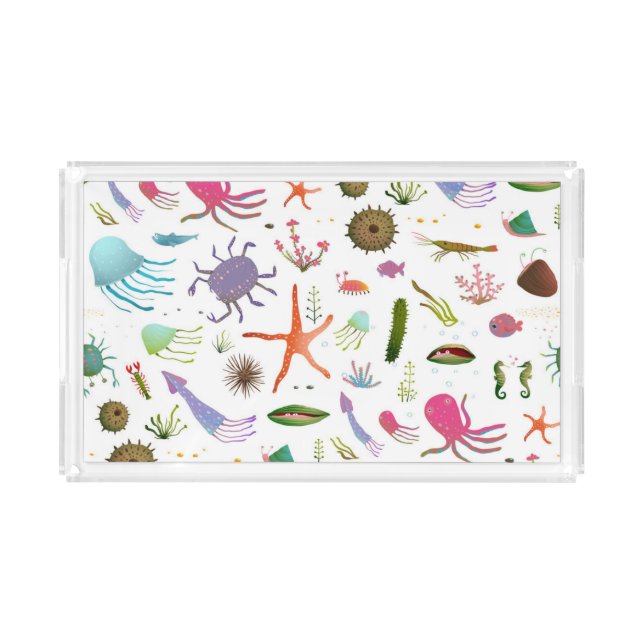 Colorful Sea Life Acrylic Tray (Front)