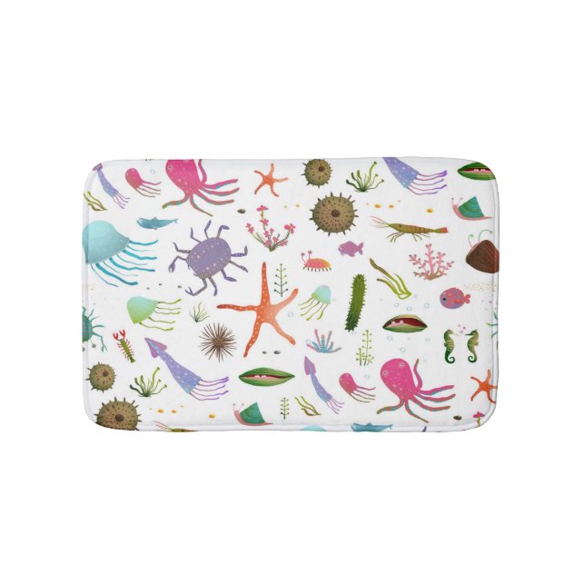 Colorful Sea Life Bath Mat (Front)