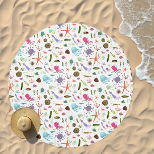 Colorful Sea Life Beach Towel