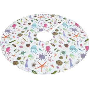 Colorful Sea Life Brushed Polyester Tree Skirt