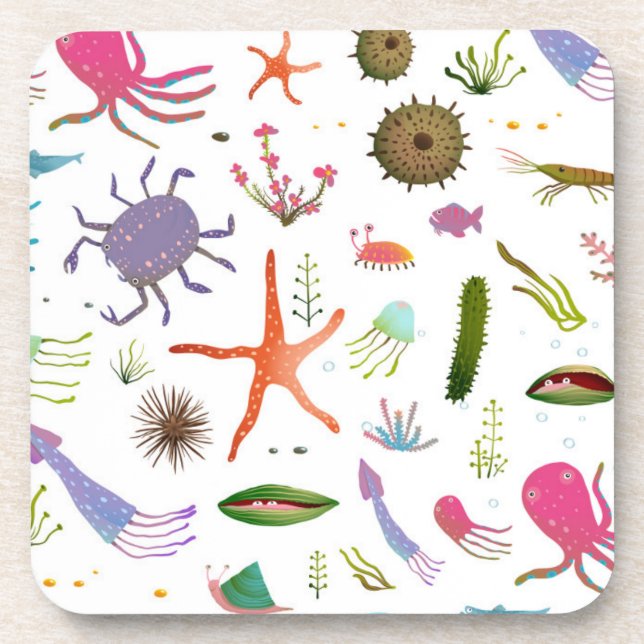 Colorful Sea Life Coaster (Front)