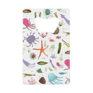 Colorful Sea Life Credit Card Bottle Opener