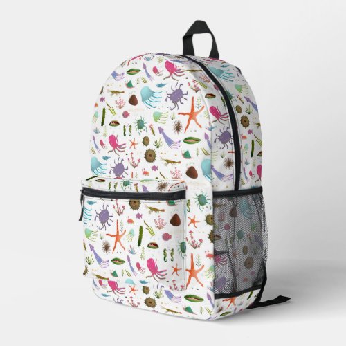 Colorful Sea Life Printed Backpack