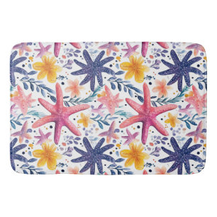 Colorful Sea Life Starfish Bath Mat