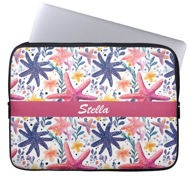 Colorful Sea Life Starfish Laptop Sleeve (Front)