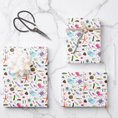 Colorful Sea Life Wrapping Paper Sheets
