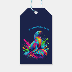 Colorful Sea Lion Splash- Gift Tags