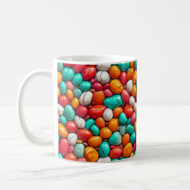 Colorful Sea pebbles Coffee Mug (Left)