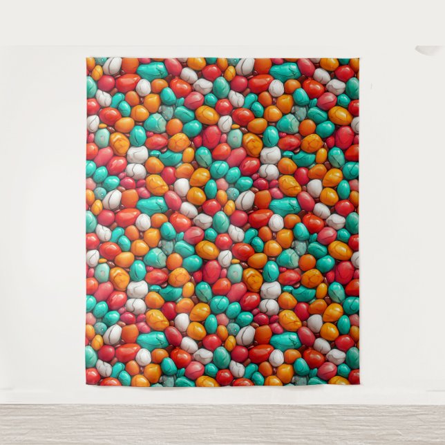 Colorful Sea pebbles Tapestry (Front)