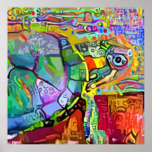 Colorful Sea turtle,aquatic-tortoise abstract art
