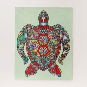Colorful Sea Turtle Jigsaw Puzzle