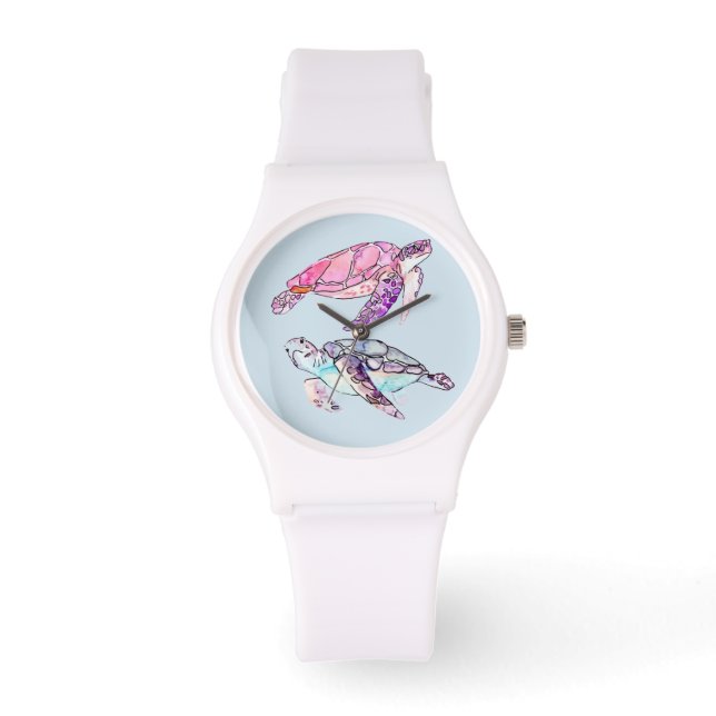 Colorful Sea Turtle Pair Watch (Front)
